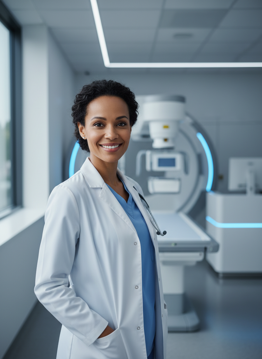 Medical professional in a clean clinical setting